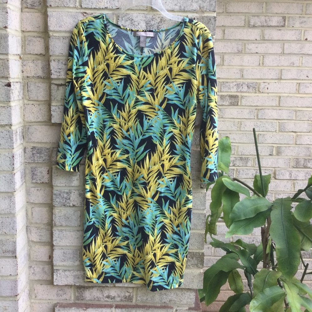 Forever 21 Vivid Leaves Print Midi Dress